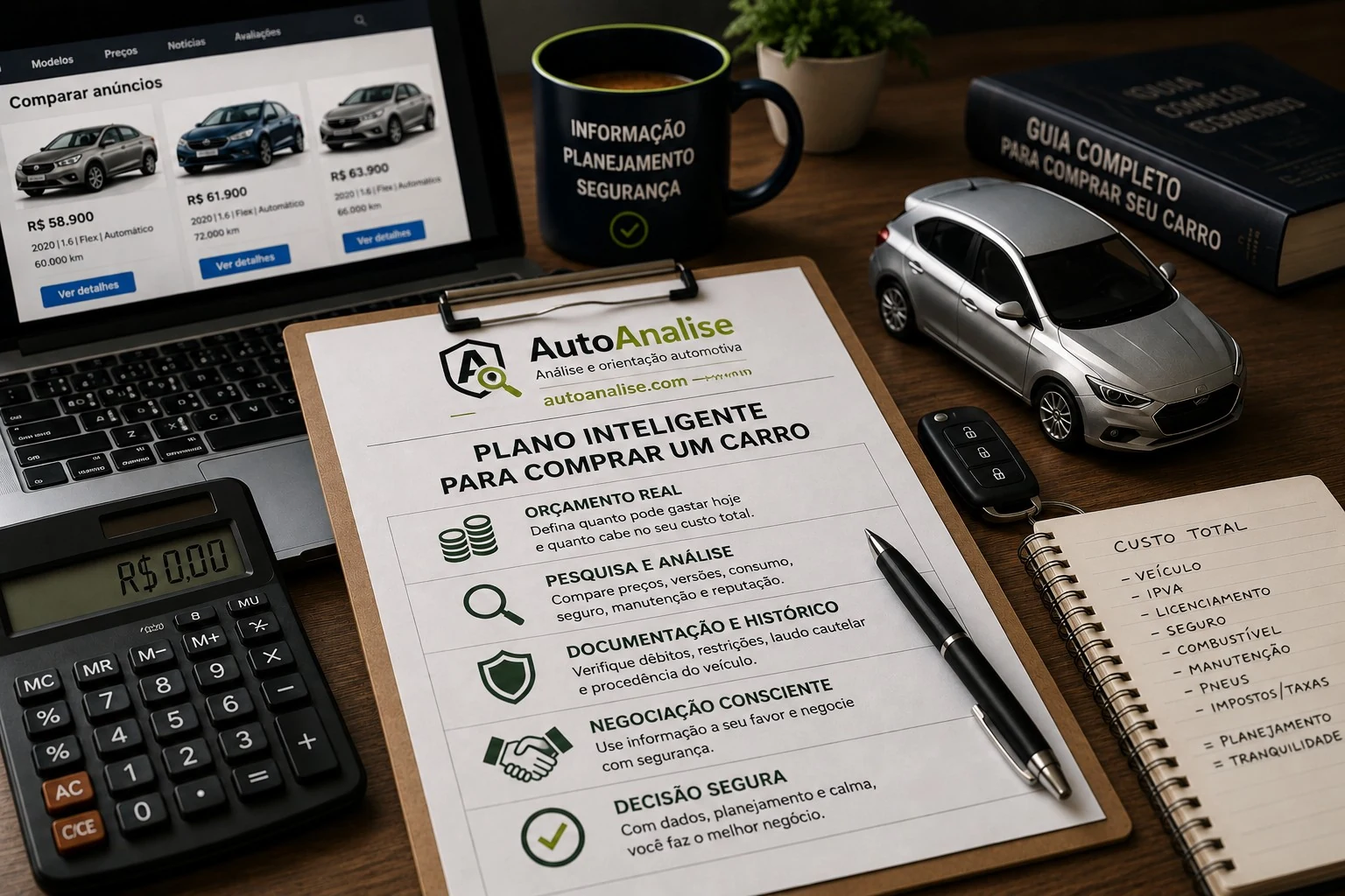 Plano inteligente antes de comprar um carro no Brasil
