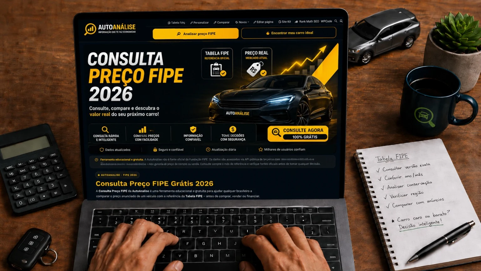 Consulta de preço pela Tabela FIPE antes de comprar um carro