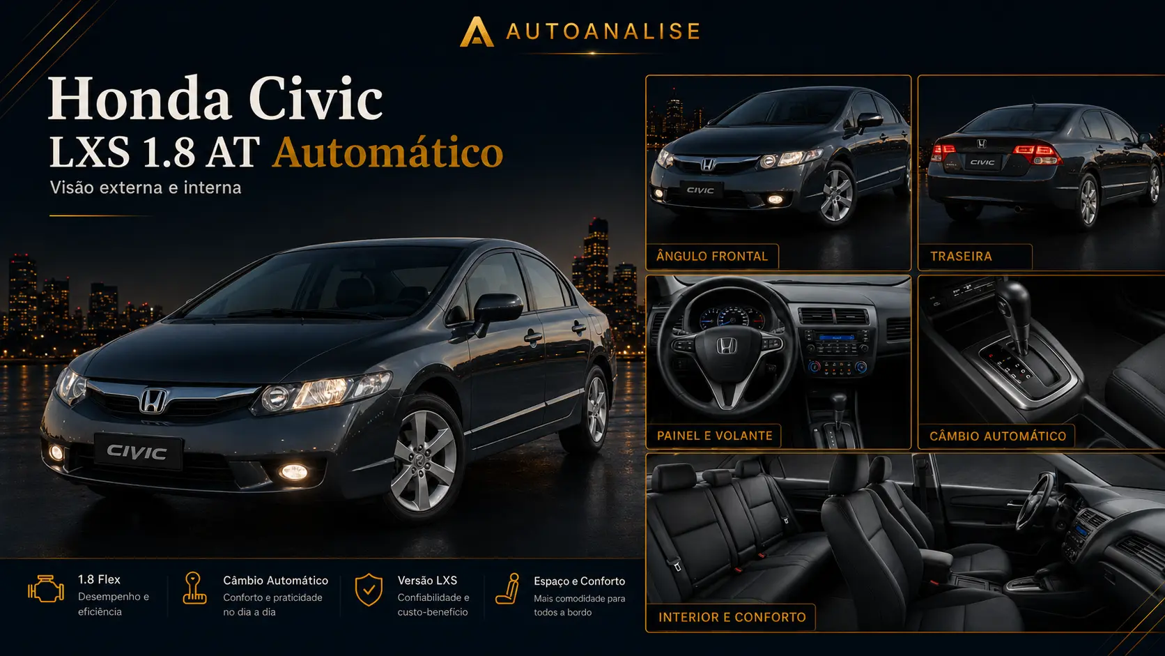 Honda Civic LXS 1.8 automático usado até R$ 50 mil