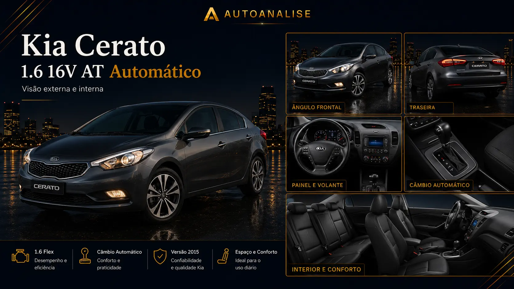 Kia Cerato 1.6 automático 2012 usado até R$ 50 mil