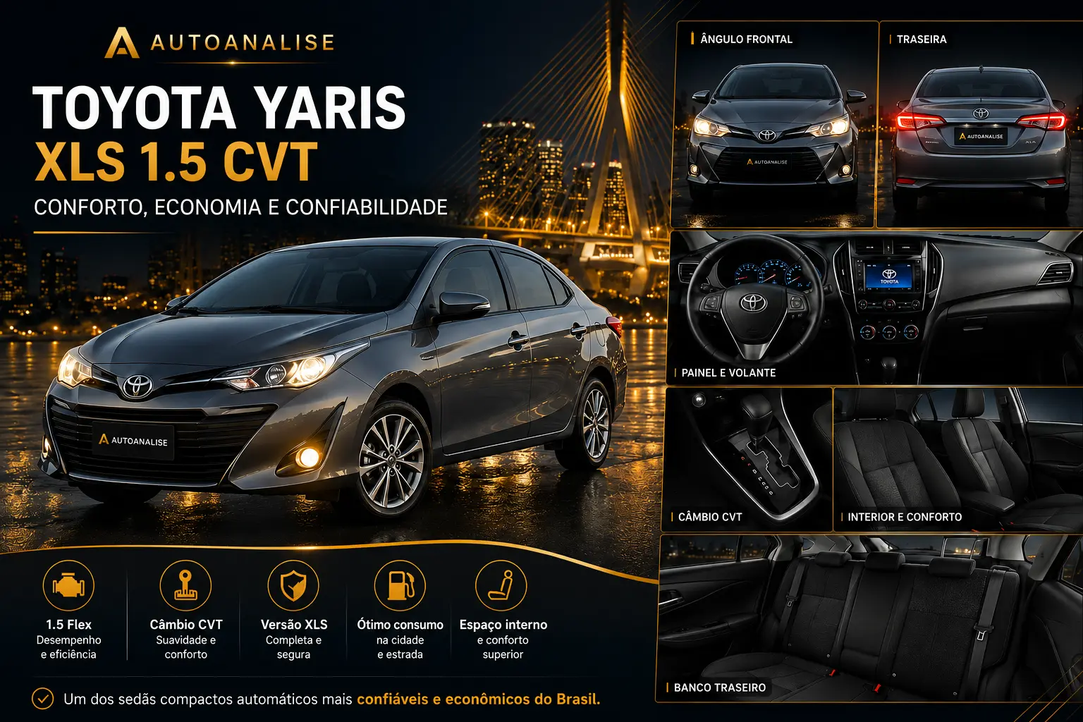Toyota Yaris XLS 1.5 CVT 2019 usado de R$ 65 mil a R$ 80 mil