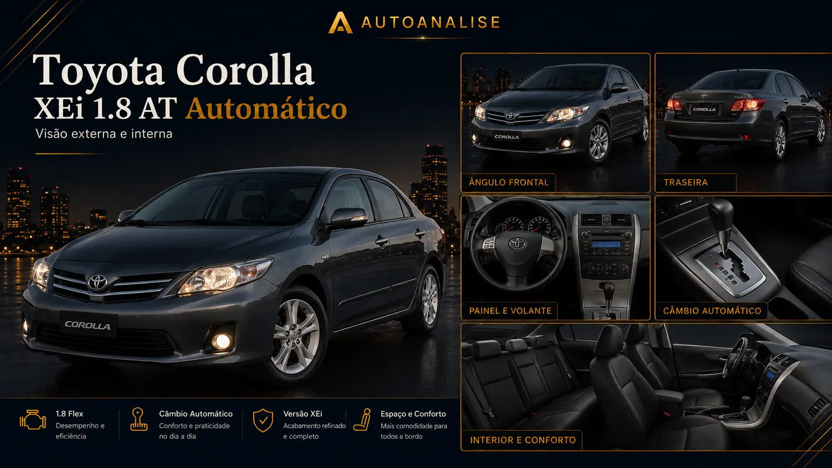 Toyota Corolla XEi 1.8 automático 2008 usado até R$ 50 mil