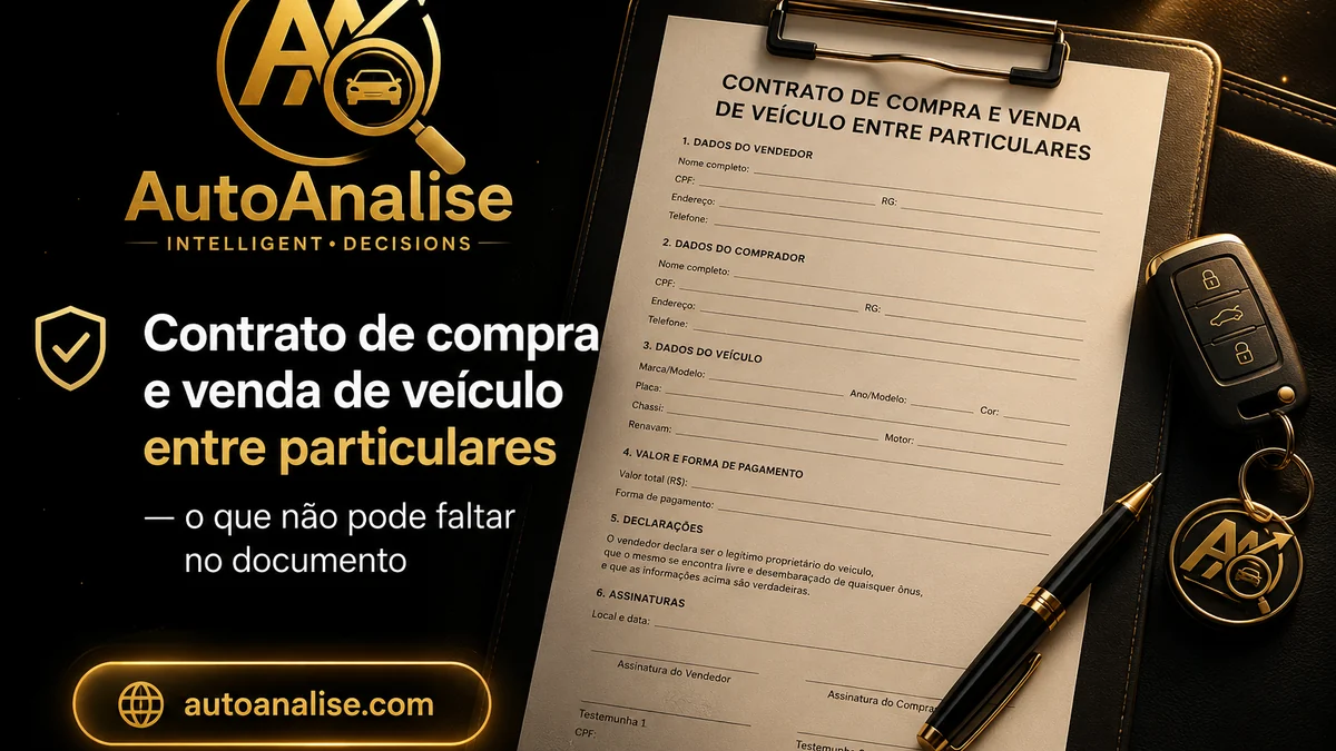 Contrato de compra e venda de veículo entre particulares — o que não pode faltar no documento
