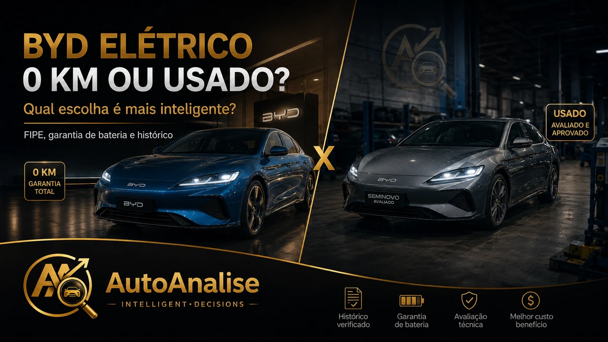 Comparação entre comprar um BYD elétrico 0 km ou usado, considerando FIPE e garantia da bateria